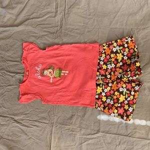 Gymboree sz 7 Aloha Sunshine 🌞 shorts and hula girl top